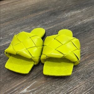 Bottega Green Lido Flat Sandals